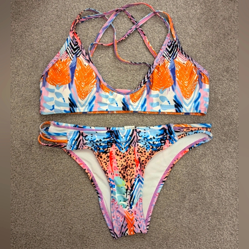 Colorful Strappy Bikini Set Small